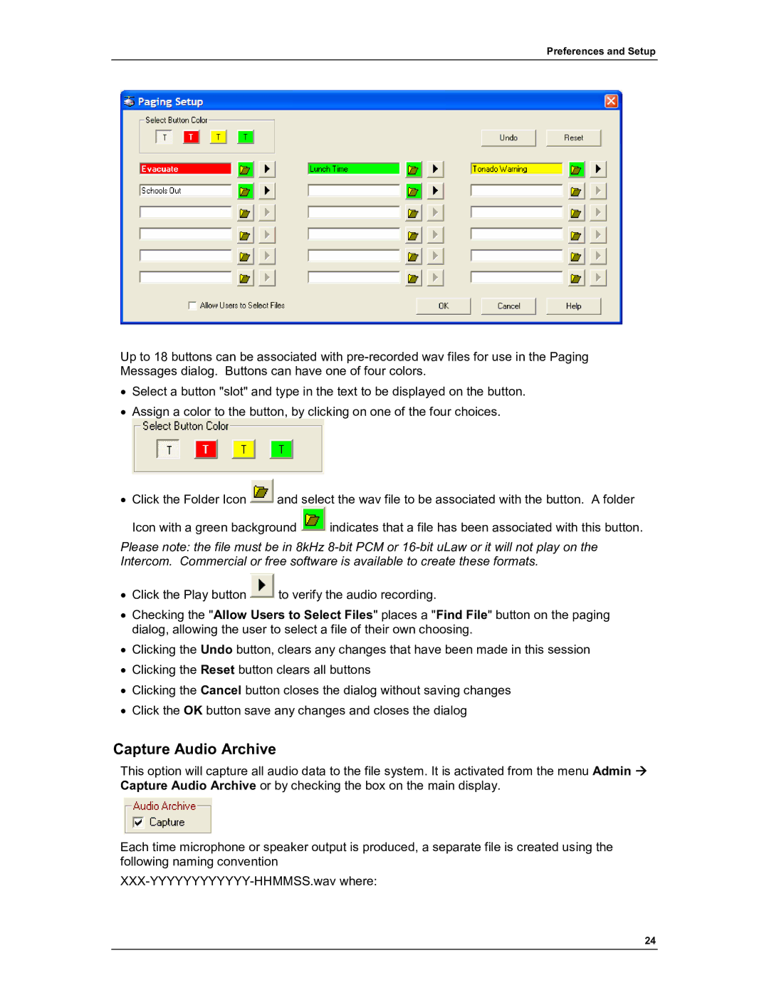 Aiphone IP-EWST manual Capture Audio Archive 