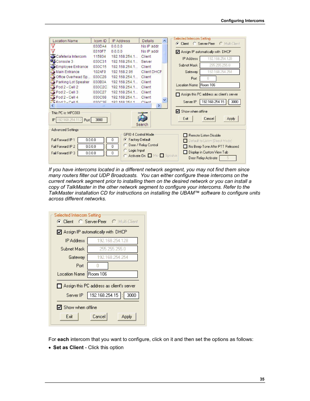 Aiphone IP-EWST manual Configuring Intercoms 