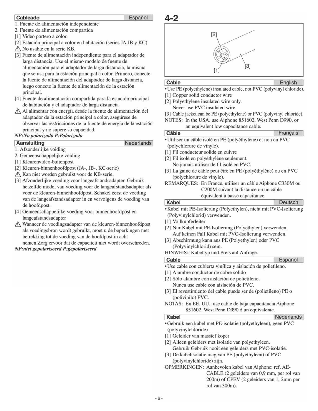 Aiphone JBW-BA manual 