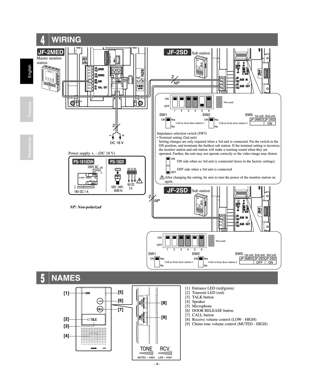 Aiphone JF-2SD manual 