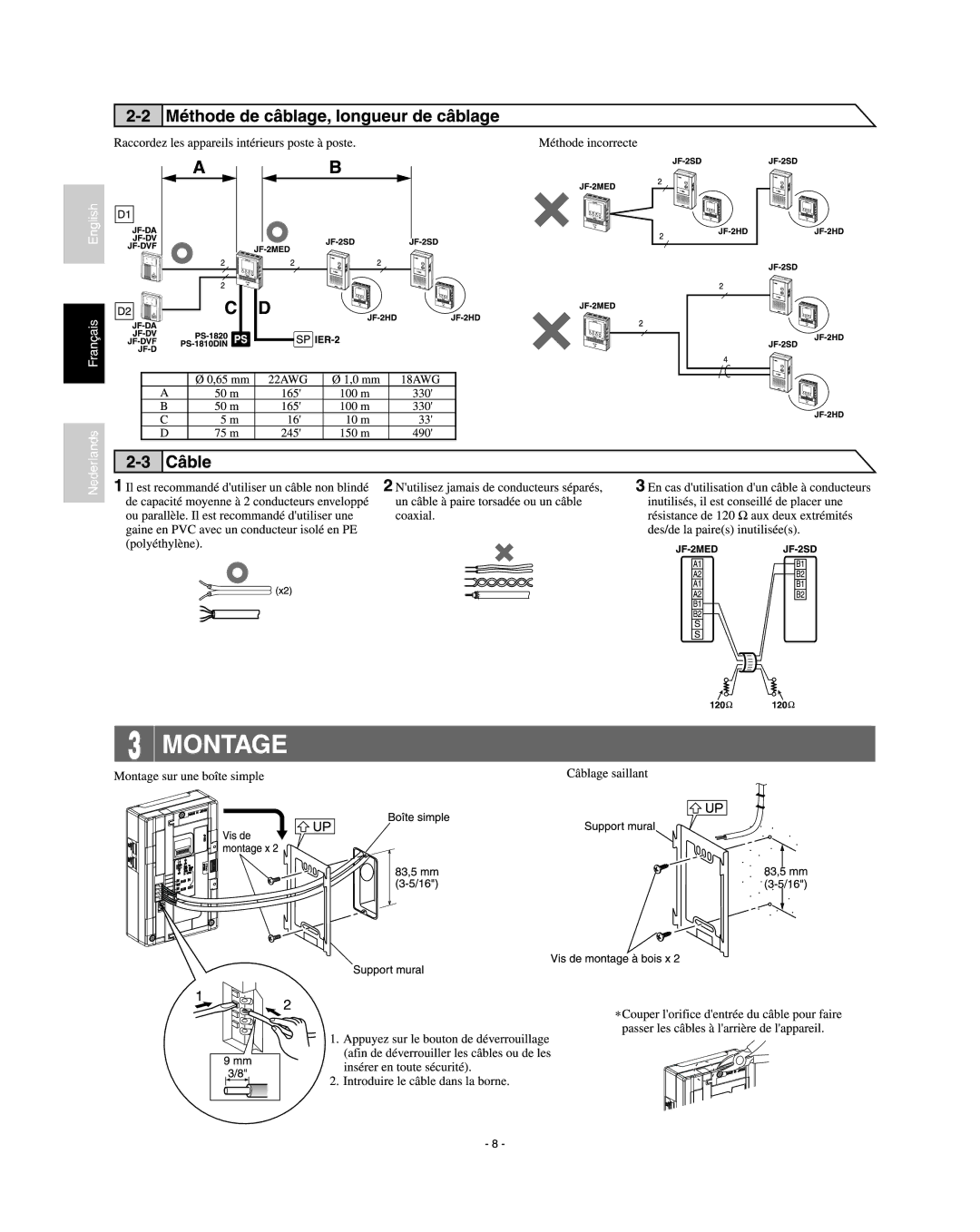 Aiphone JF-2SD manual 