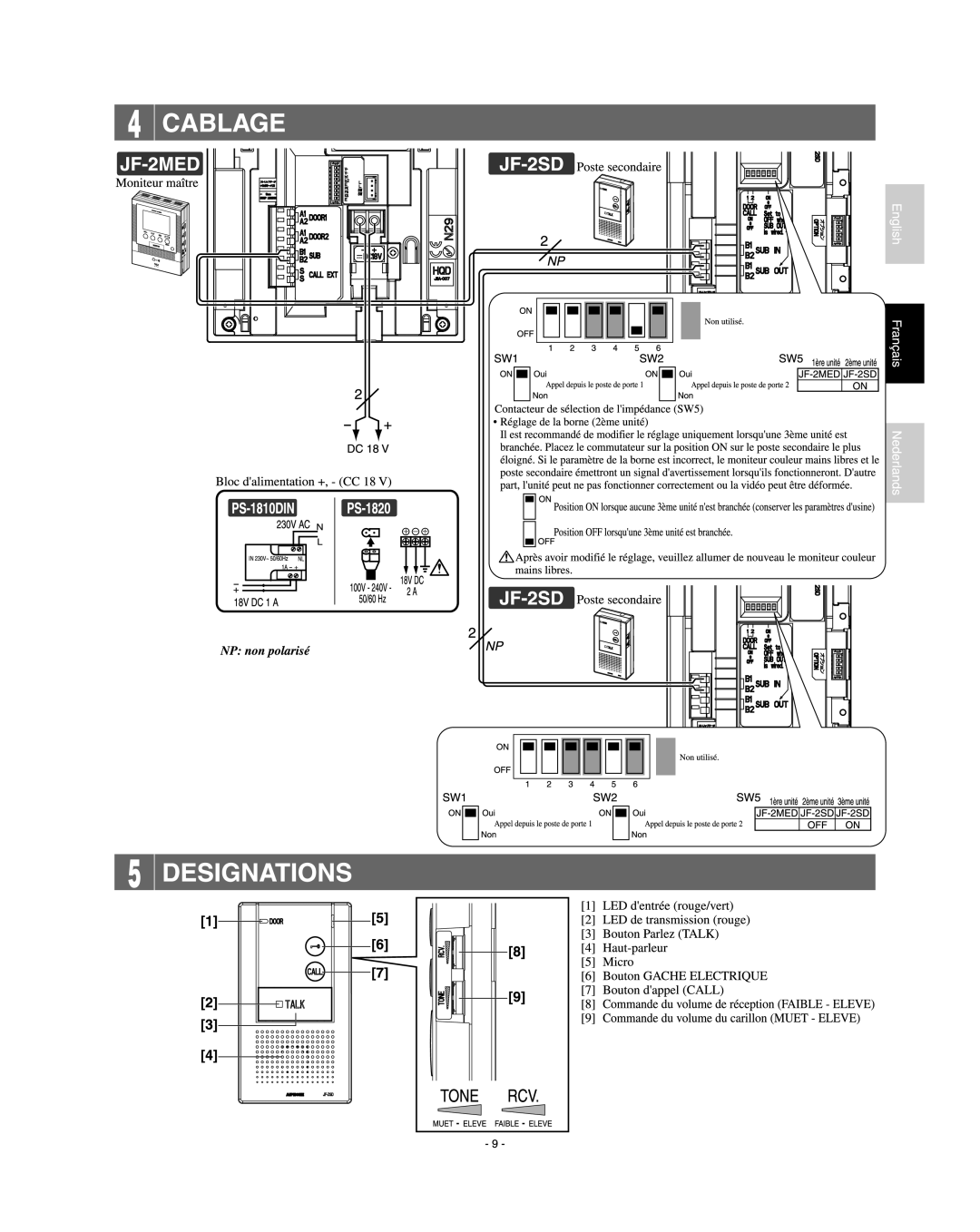 Aiphone JF-2SD manual 