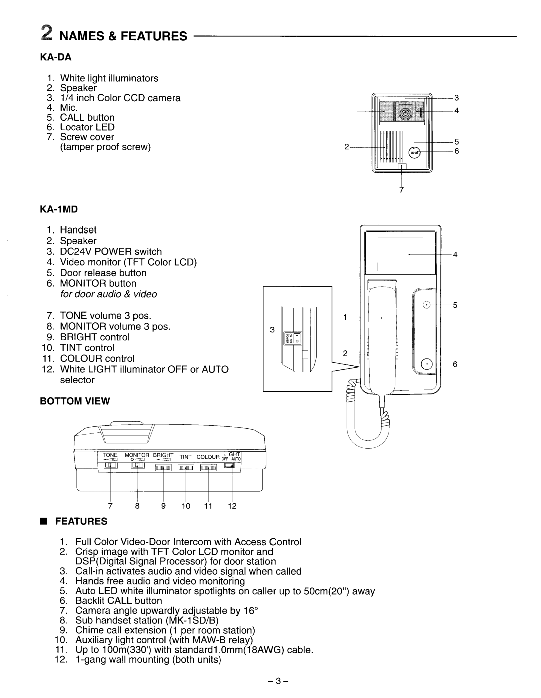 Aiphone KA-1MD, KAS-1ED manual 