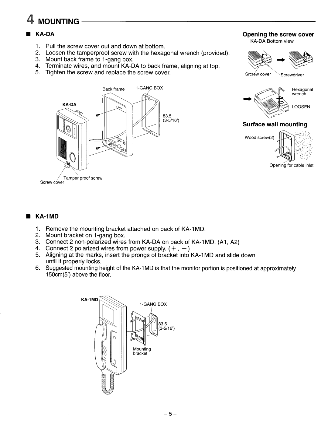 Aiphone KAS-1ED manual 