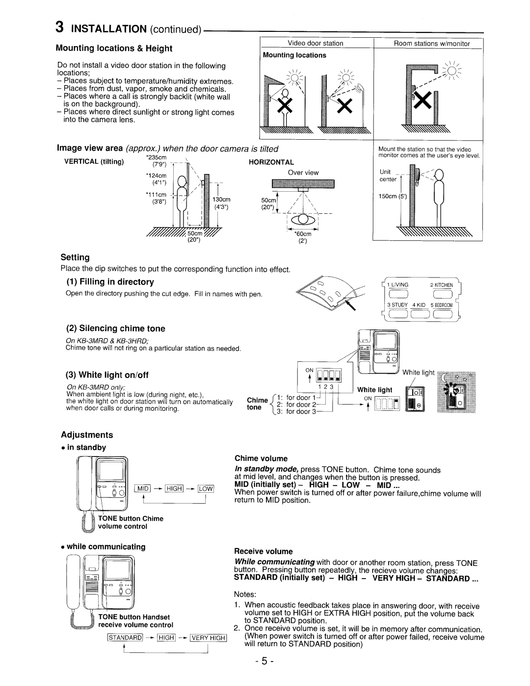 Aiphone KB-3HRD manual 