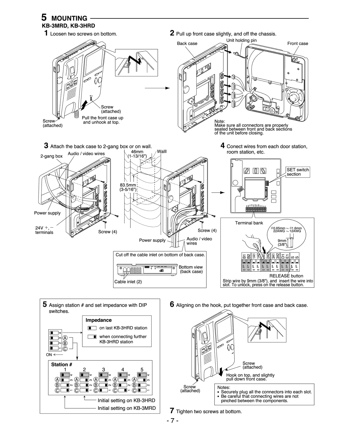 Aiphone KB-3HRD, KB-3MRD manual 