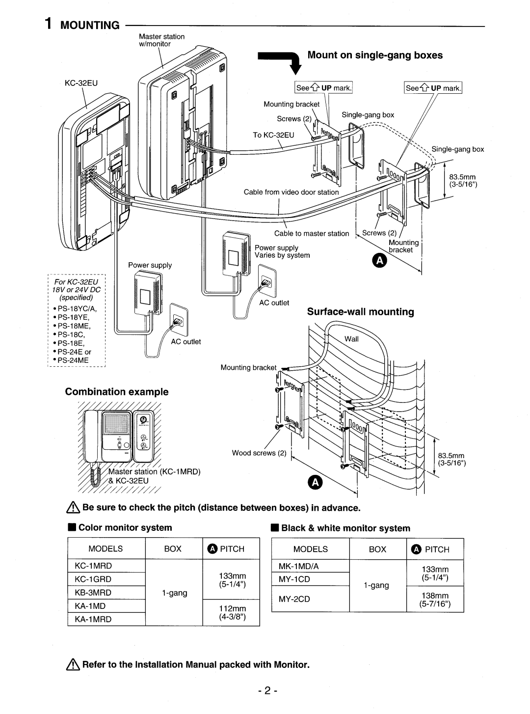 Aiphone KC-32EU manual 