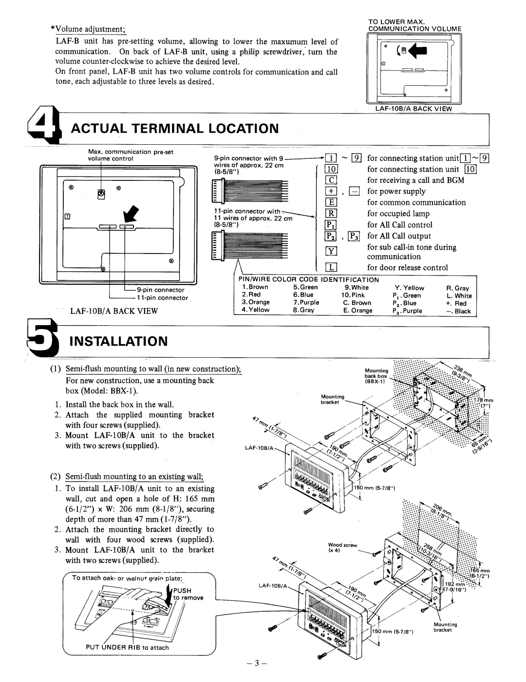 Aiphone LAF-10B (typeA) manual 