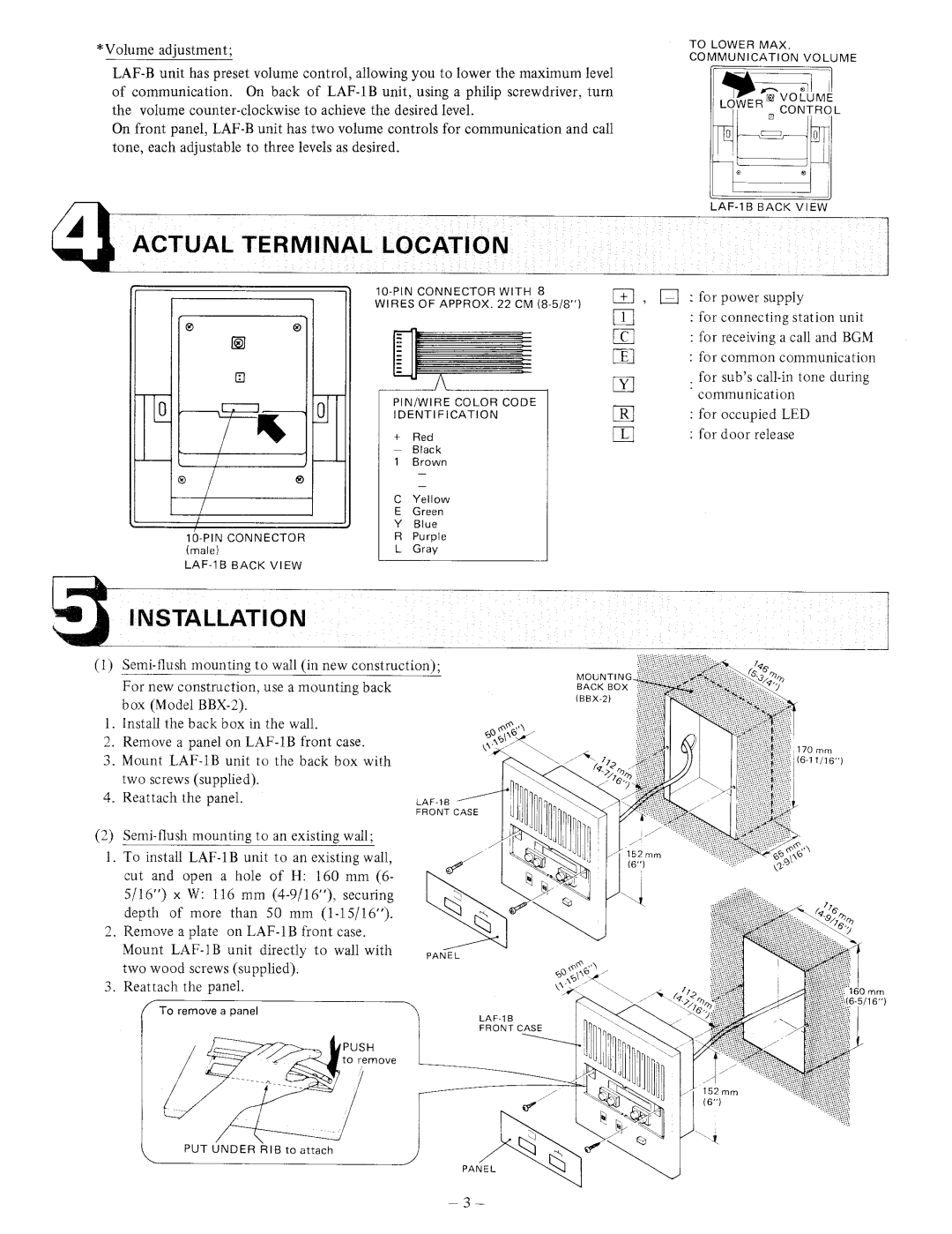 Aiphone LAF-1B manual 