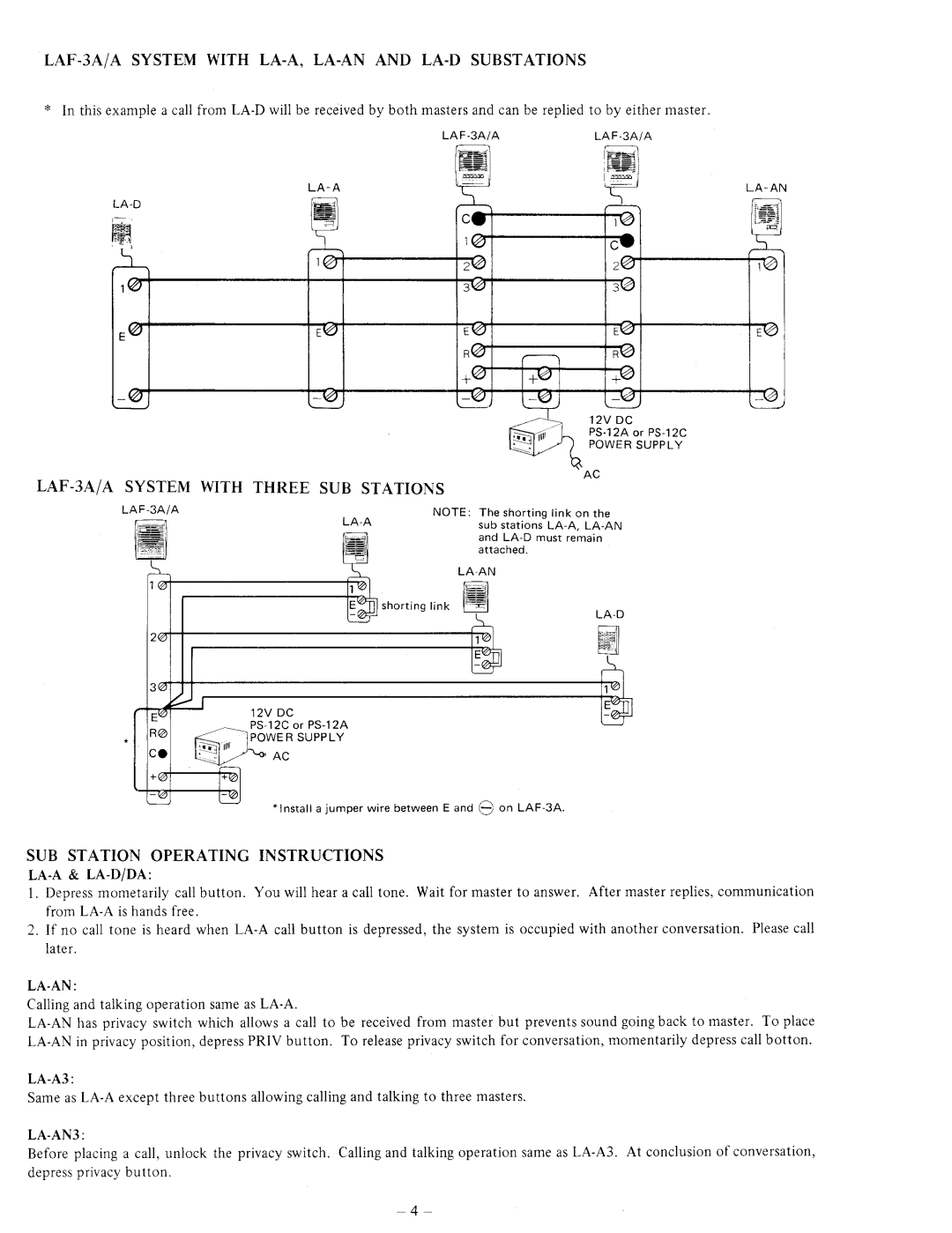 Aiphone LAF-3A manual 