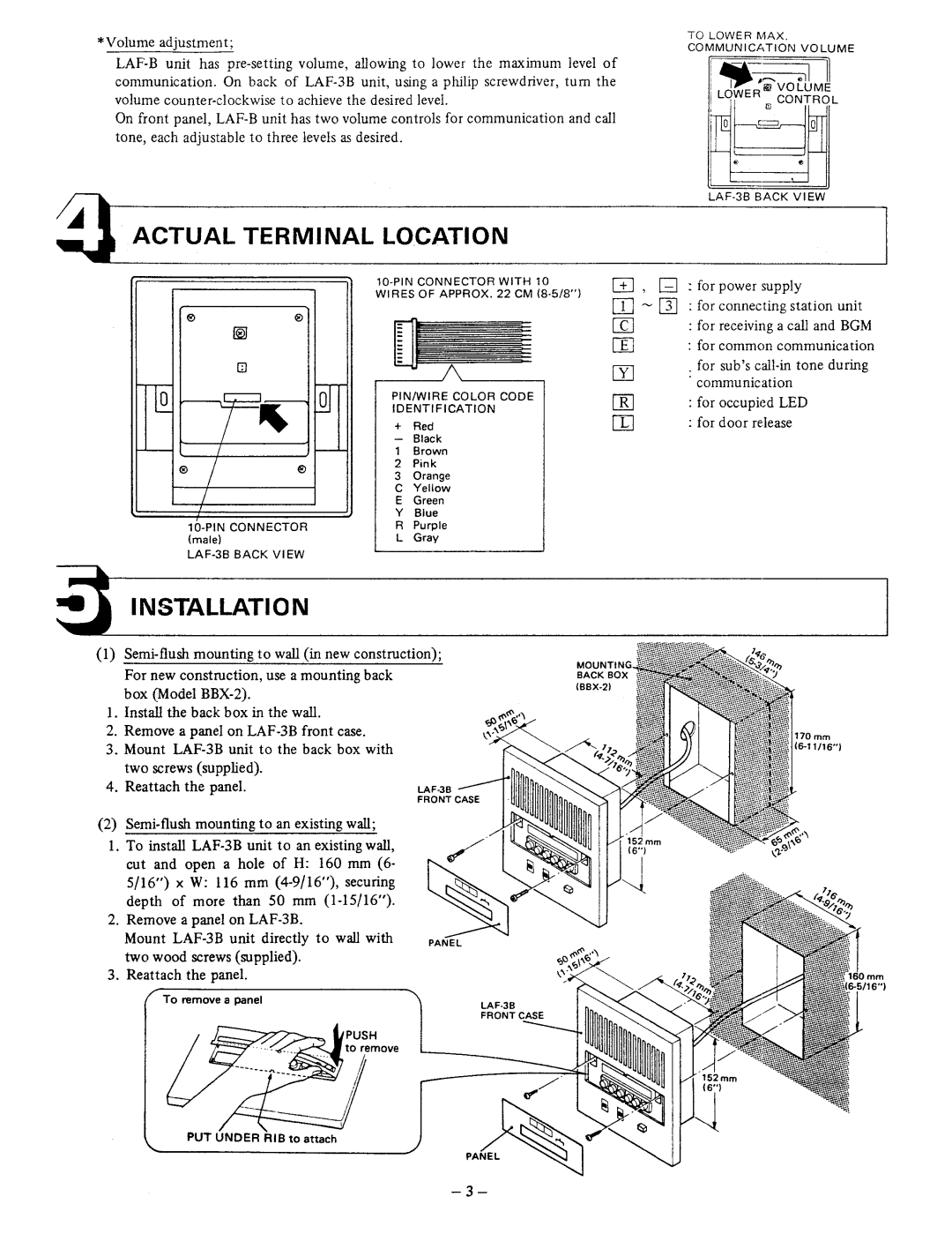 Aiphone LAF-3B manual 