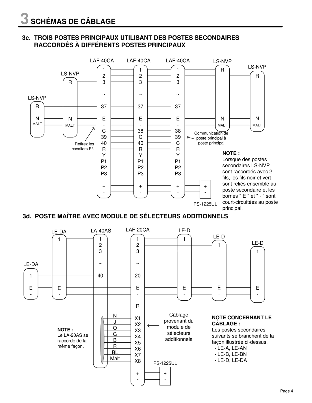 Aiphone LAF-C manual LAF-40CA LS-NVP, LE-DA LA-40AS LAF-20CA, · Le-A, Le-An · Le-B, Le-Bn · Le-D, Le-Da 