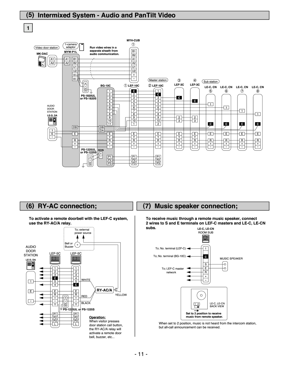 Aiphone LEF-3c, LEF-10C, LEF-5C manual 