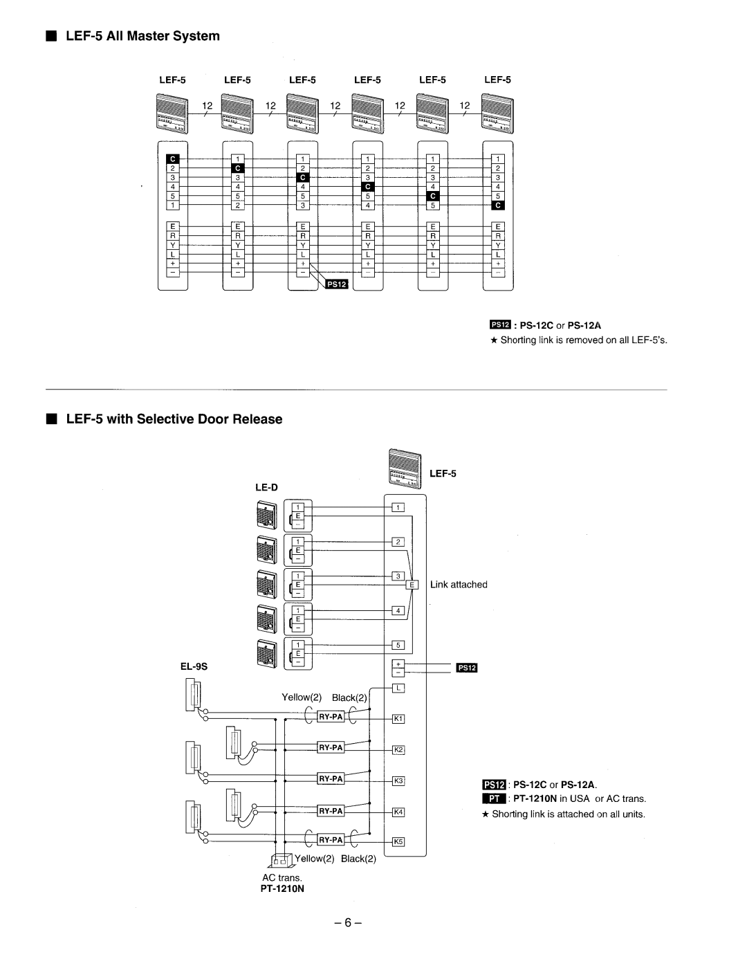 Aiphone LEF-3, LEF-5, LEF-10S manual 