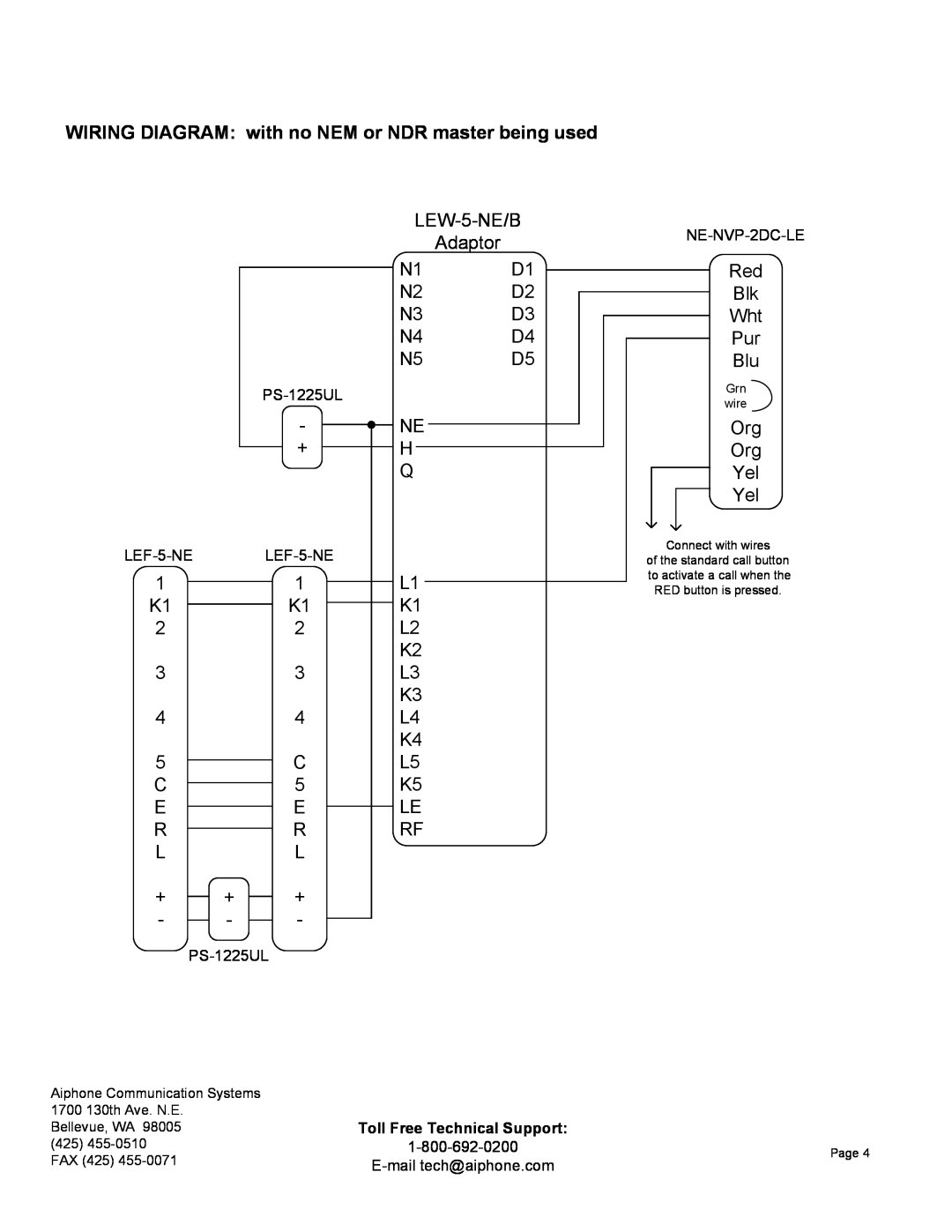 Aiphone LEF-5-NE manual LEW-5-NE/B Adaptor 