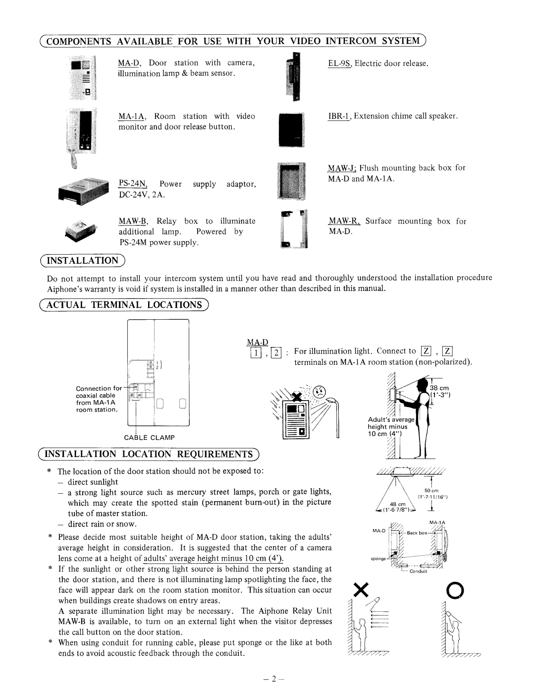 Aiphone MA-D manual 