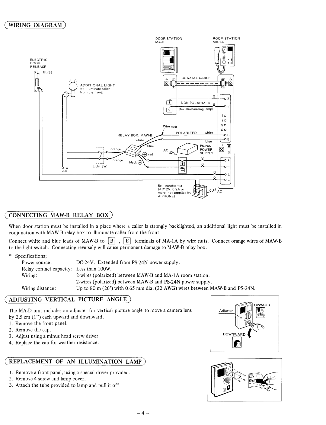 Aiphone MA-D manual 