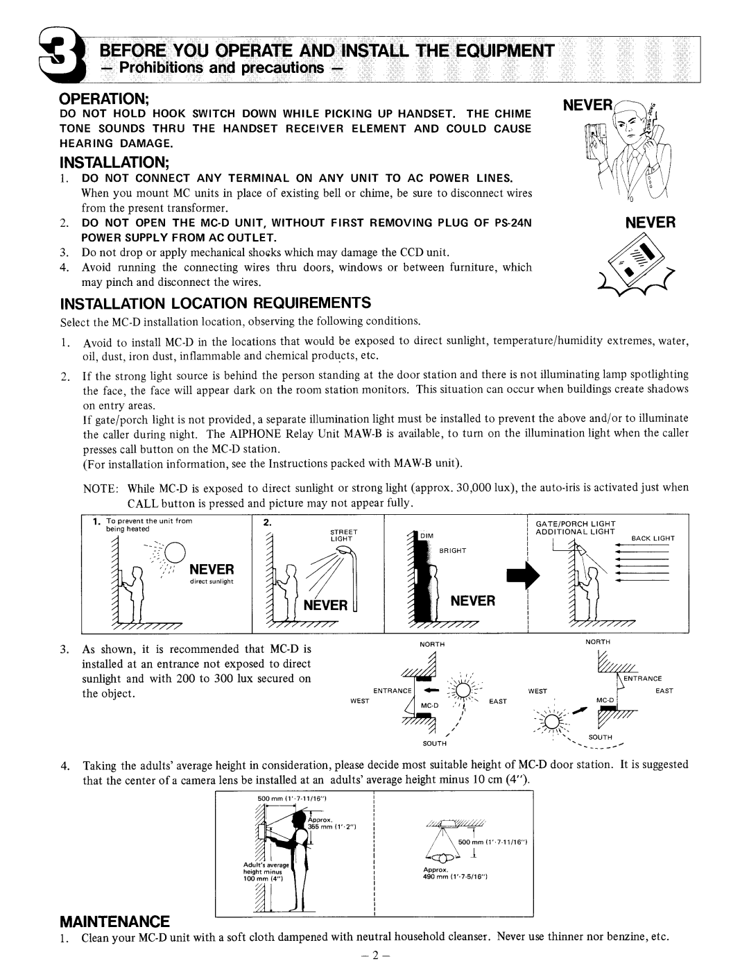 Aiphone MC-D manual 