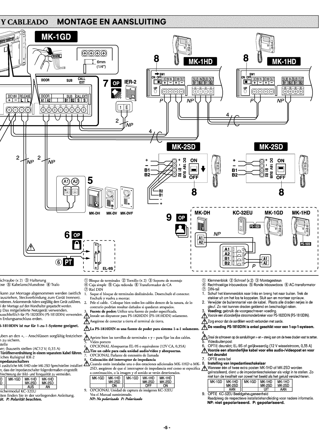 Aiphone Mk-1hd, Mk-1gd manual 