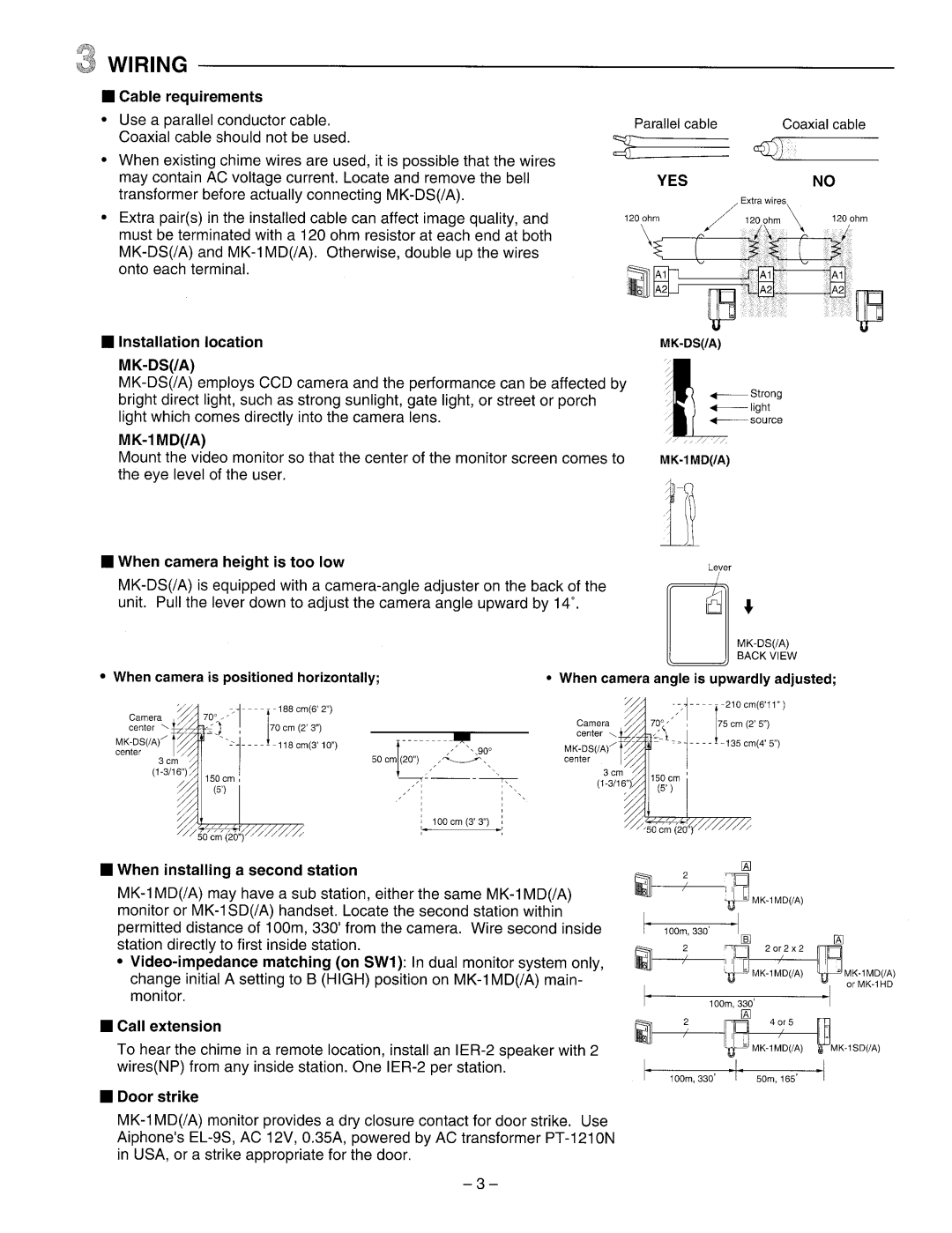 Aiphone MK-1MD/A manual 