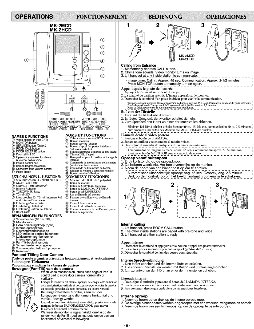 Aiphone Mk-2mcd, MK-2HCD manual 