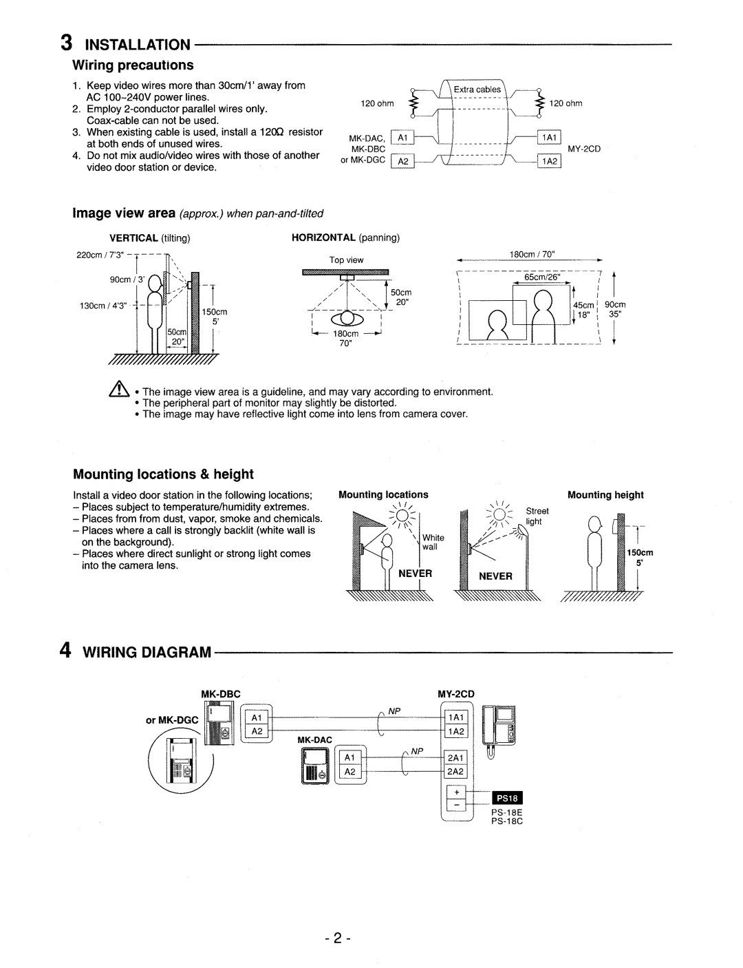 Aiphone MK-DBC, MK-DAC, MK-DGC manual 