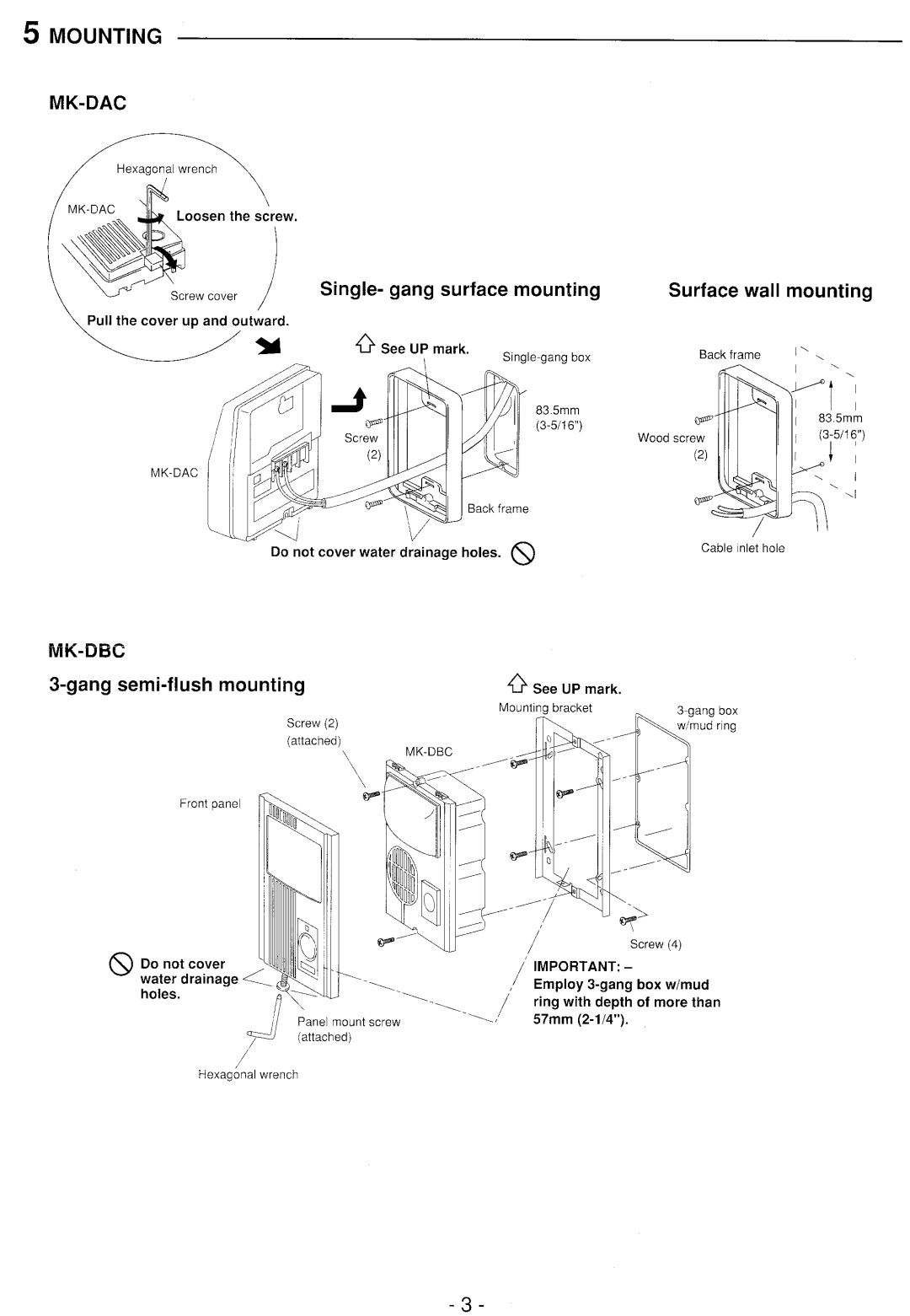 Aiphone MK-DBC manual 