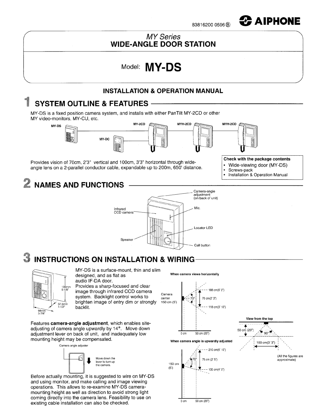 Aiphone MY-DS manual 