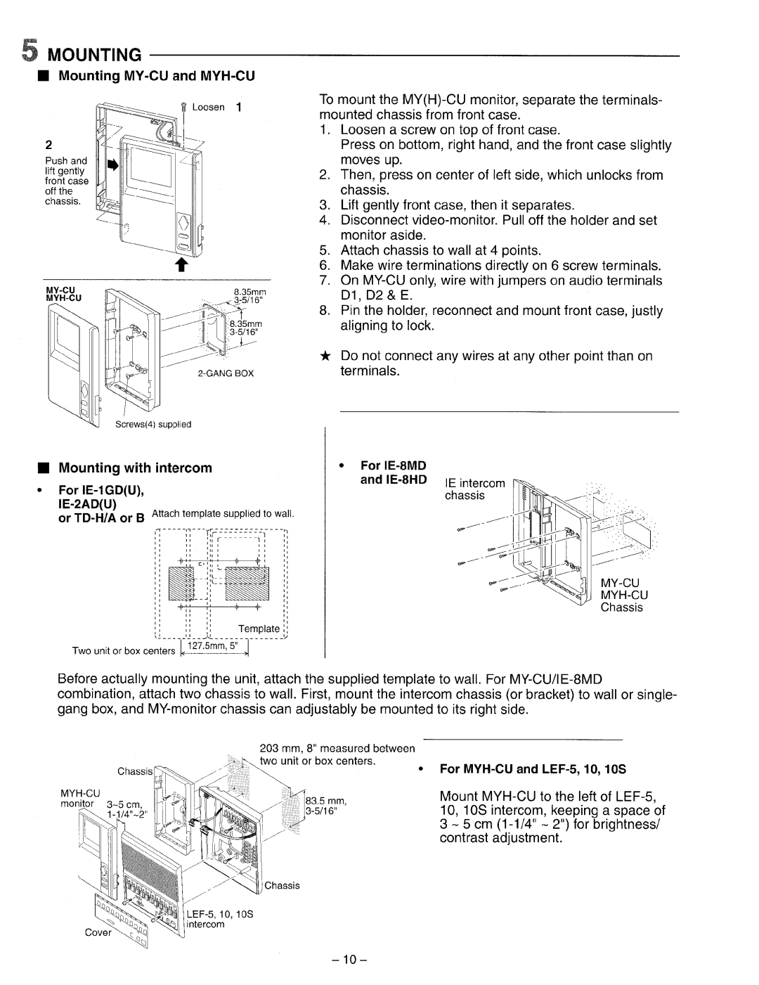 Aiphone MYH-CU, My-Cu manual 