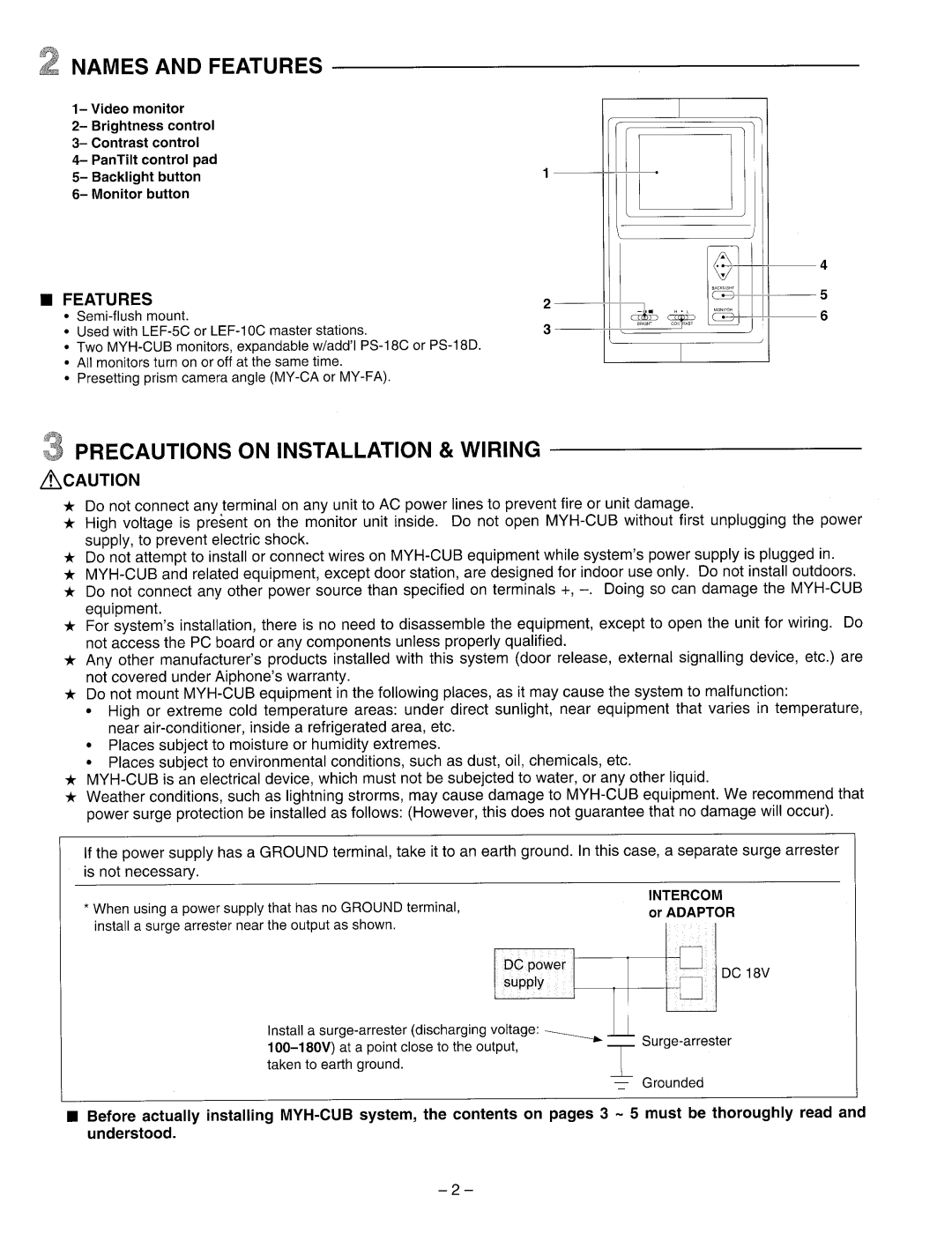 Aiphone Myh-Cub manual 