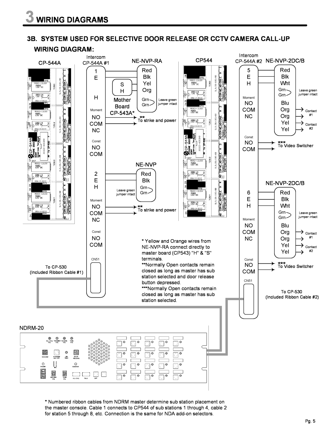 Aiphone NDRM manual Wiring Diagrams, Ne-Nvp-Ra 