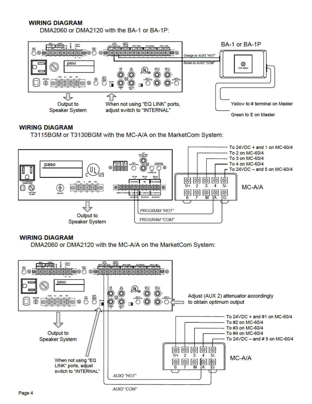 Aiphone T3115BGM (15W) instruction manual 