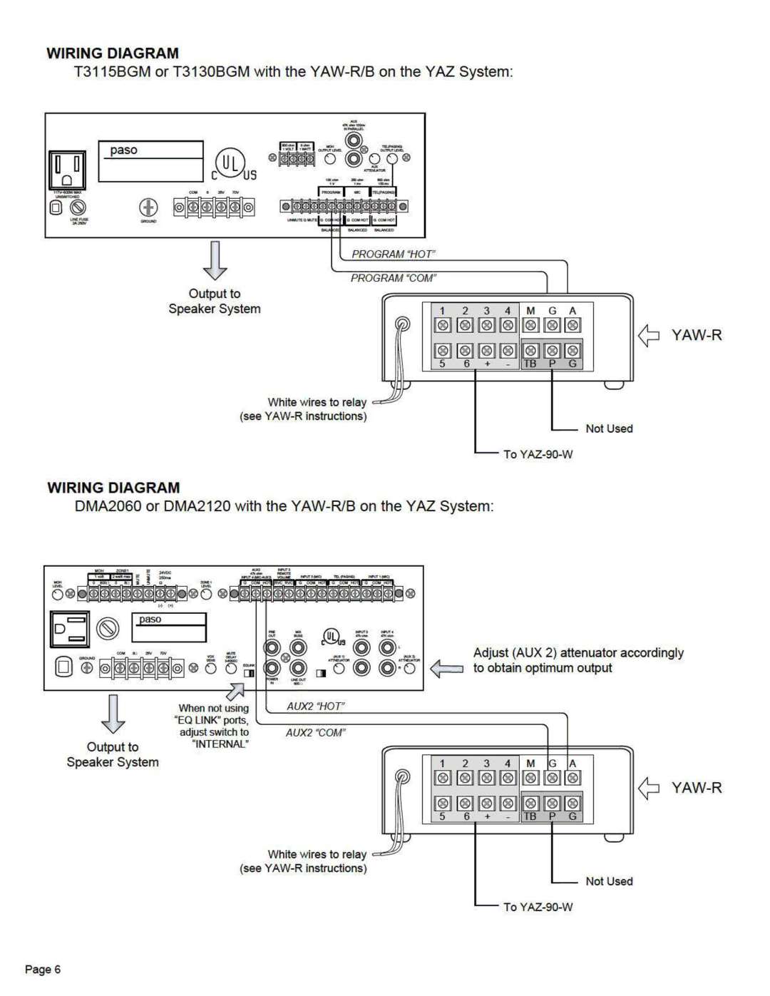 Aiphone T3115BGM (15W) instruction manual 