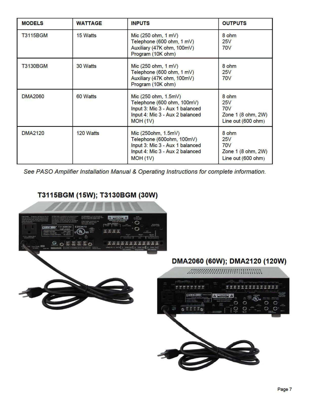 Aiphone T3115BGM (15W) instruction manual 