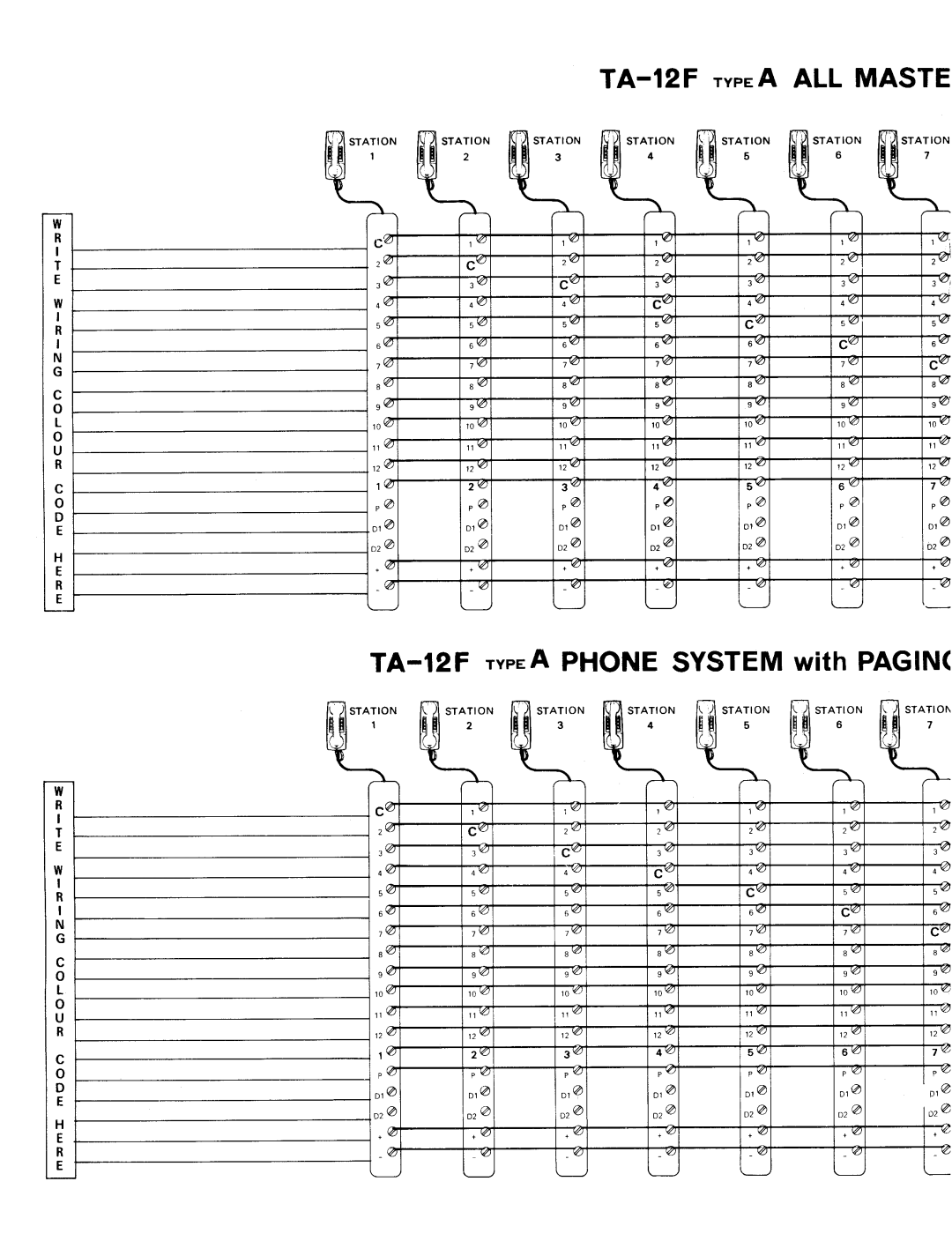 Aiphone TA-6F, TA-1F, TA-3F, TA-12F manual 