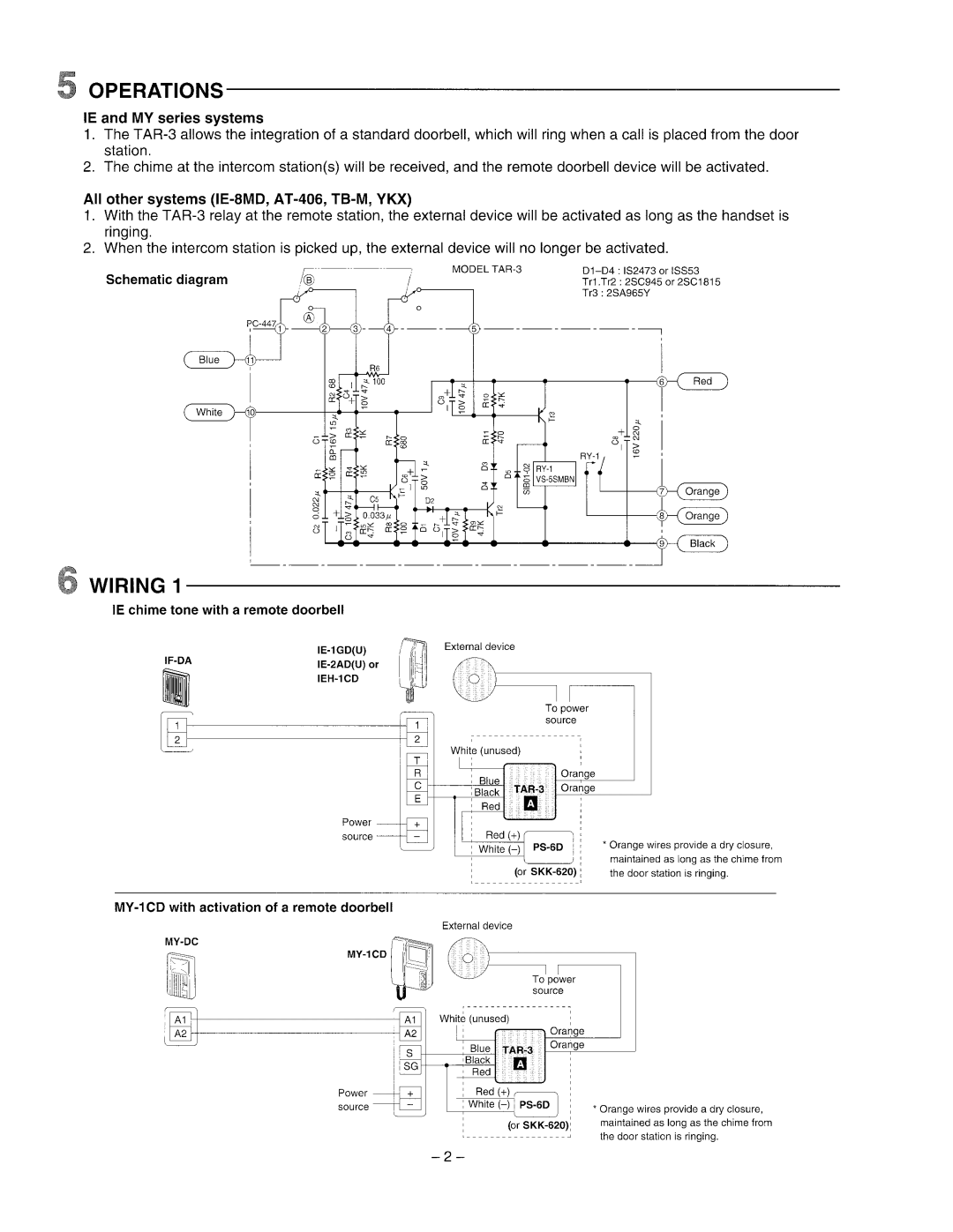 Aiphone TAR-3 manual 