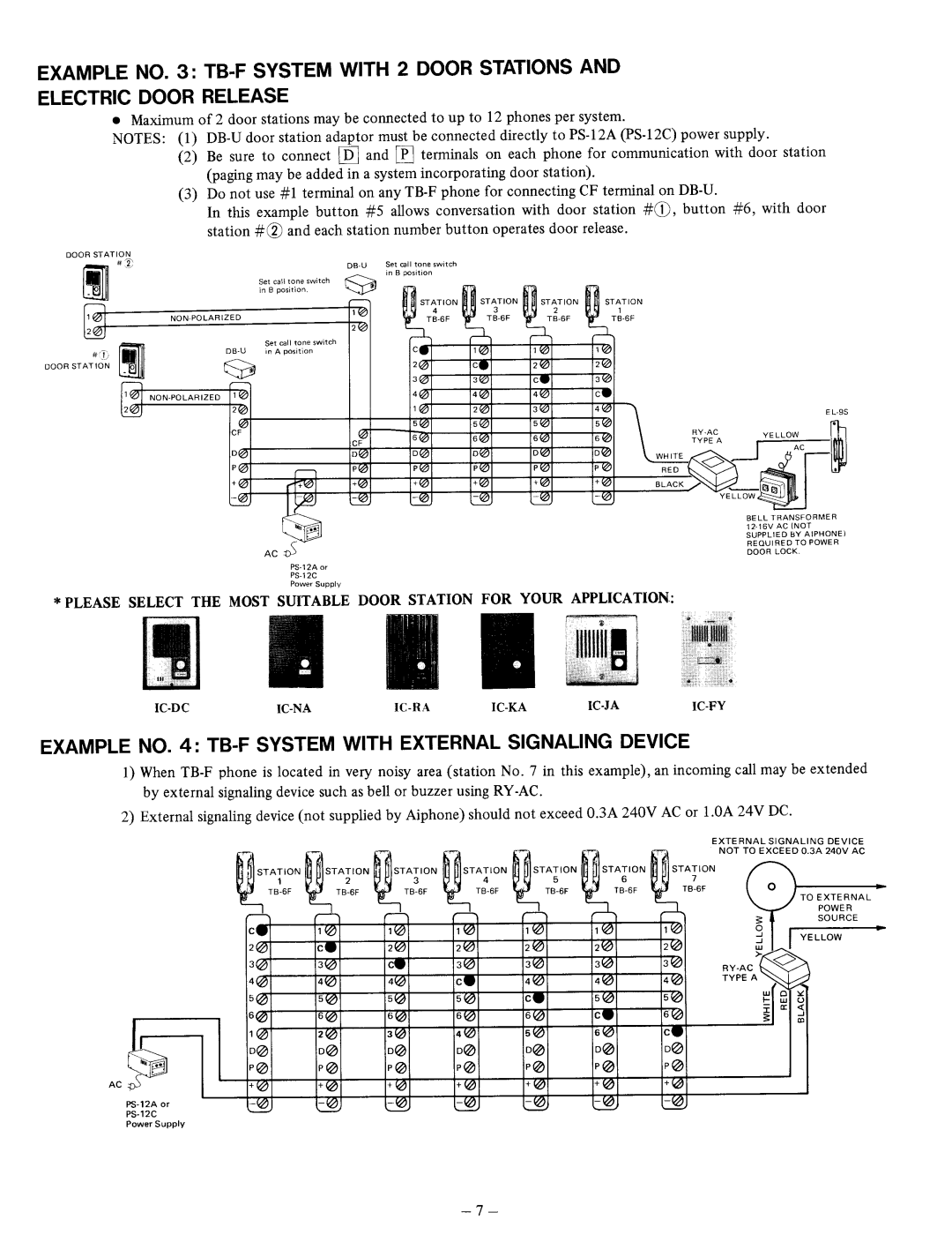 Aiphone TB-1F manual 