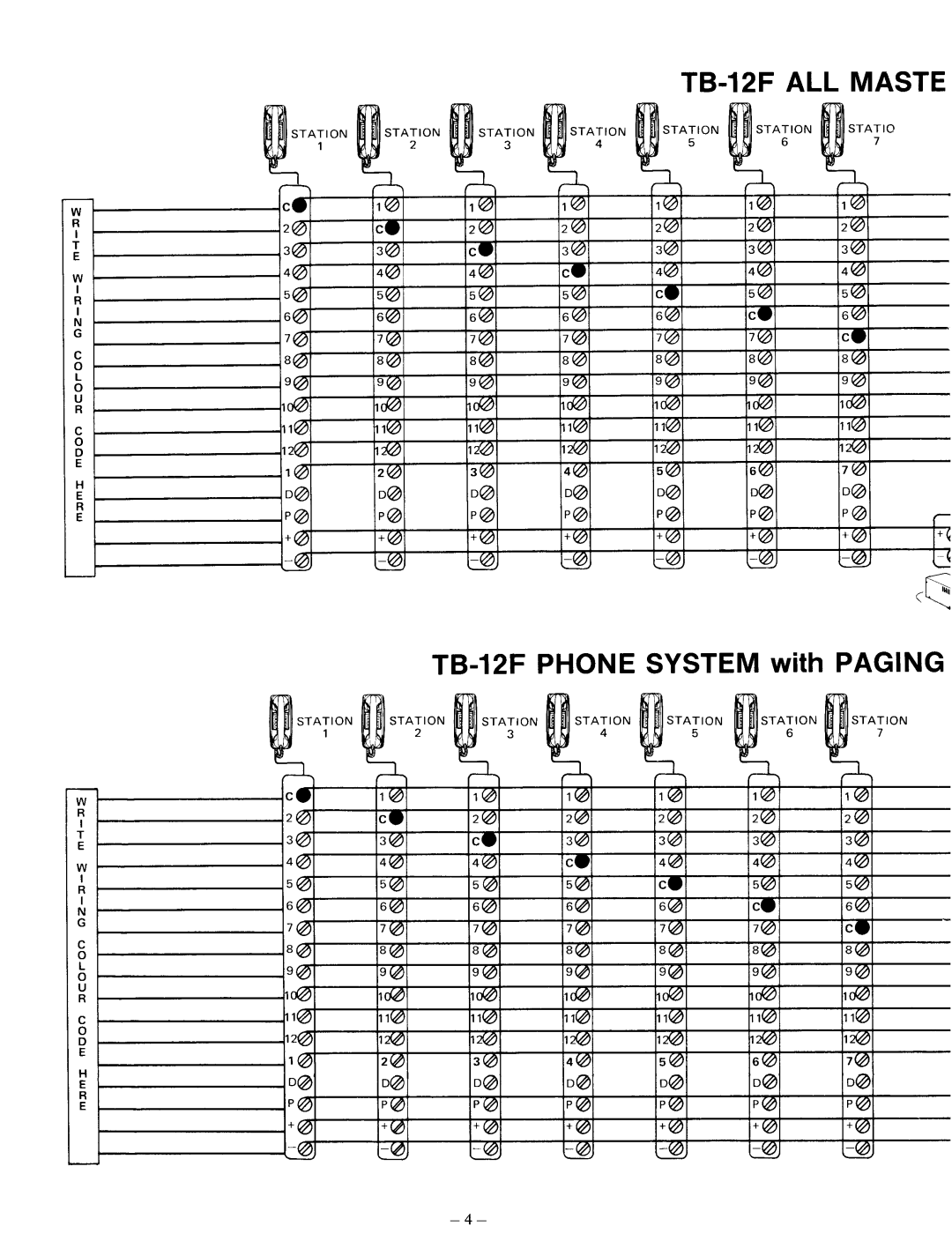 Aiphone TB-3F, TB-1F, TB-12F, TB-6F manual 