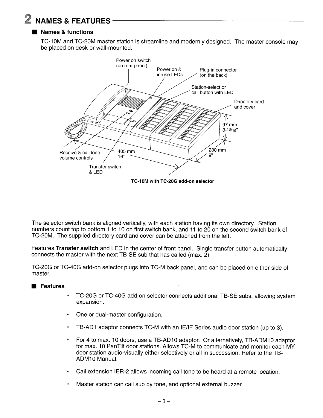 Aiphone Tc-10m manual 