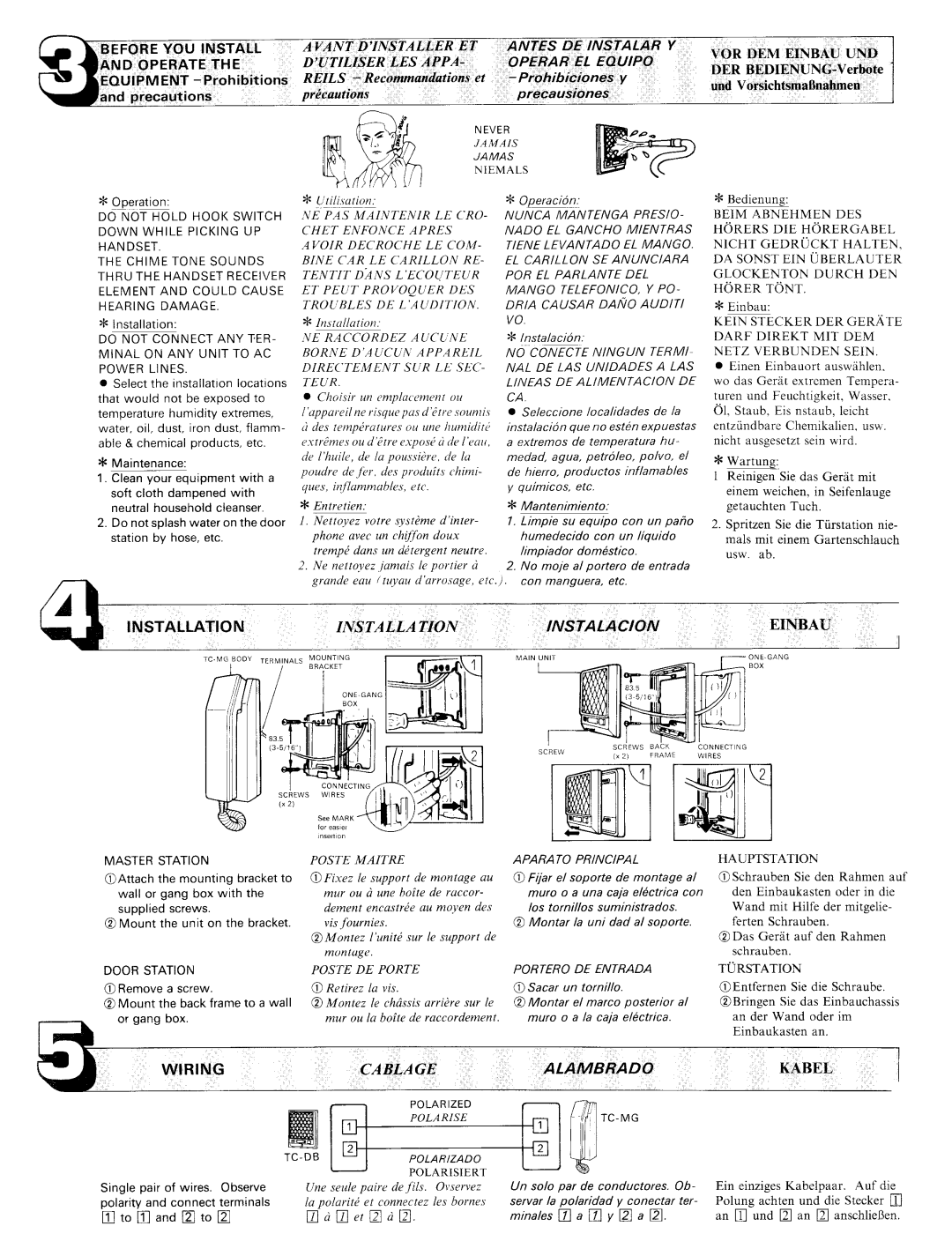 Aiphone TC-MC manual 