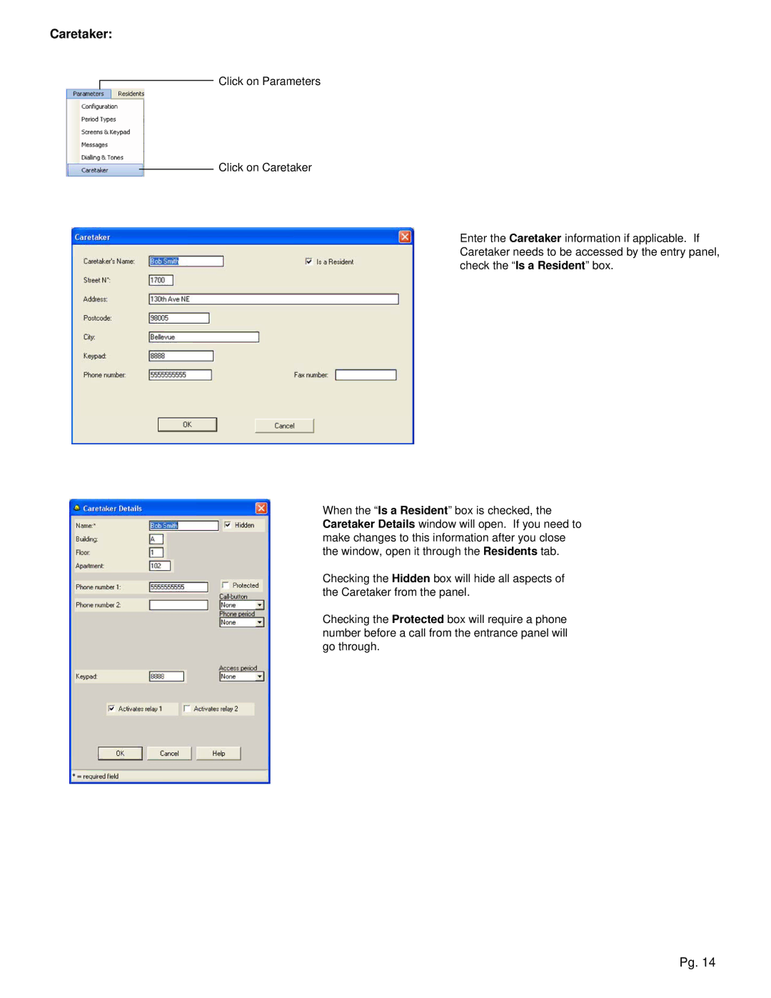 Aiphone TL-2000 operation manual Caretaker 