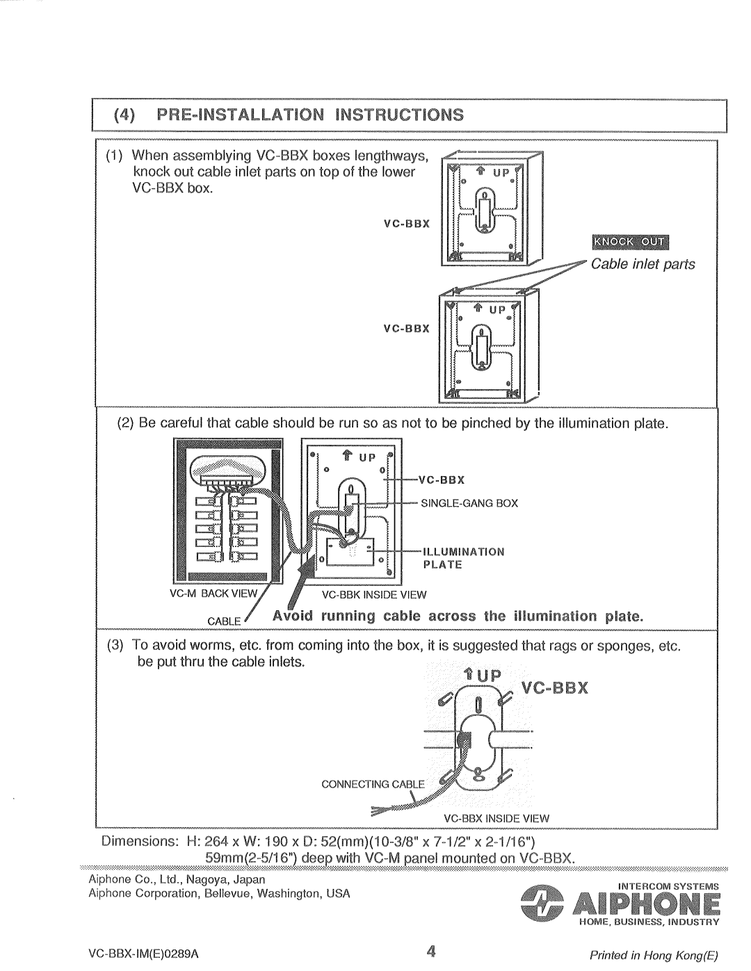 Aiphone VC-BBX manual 