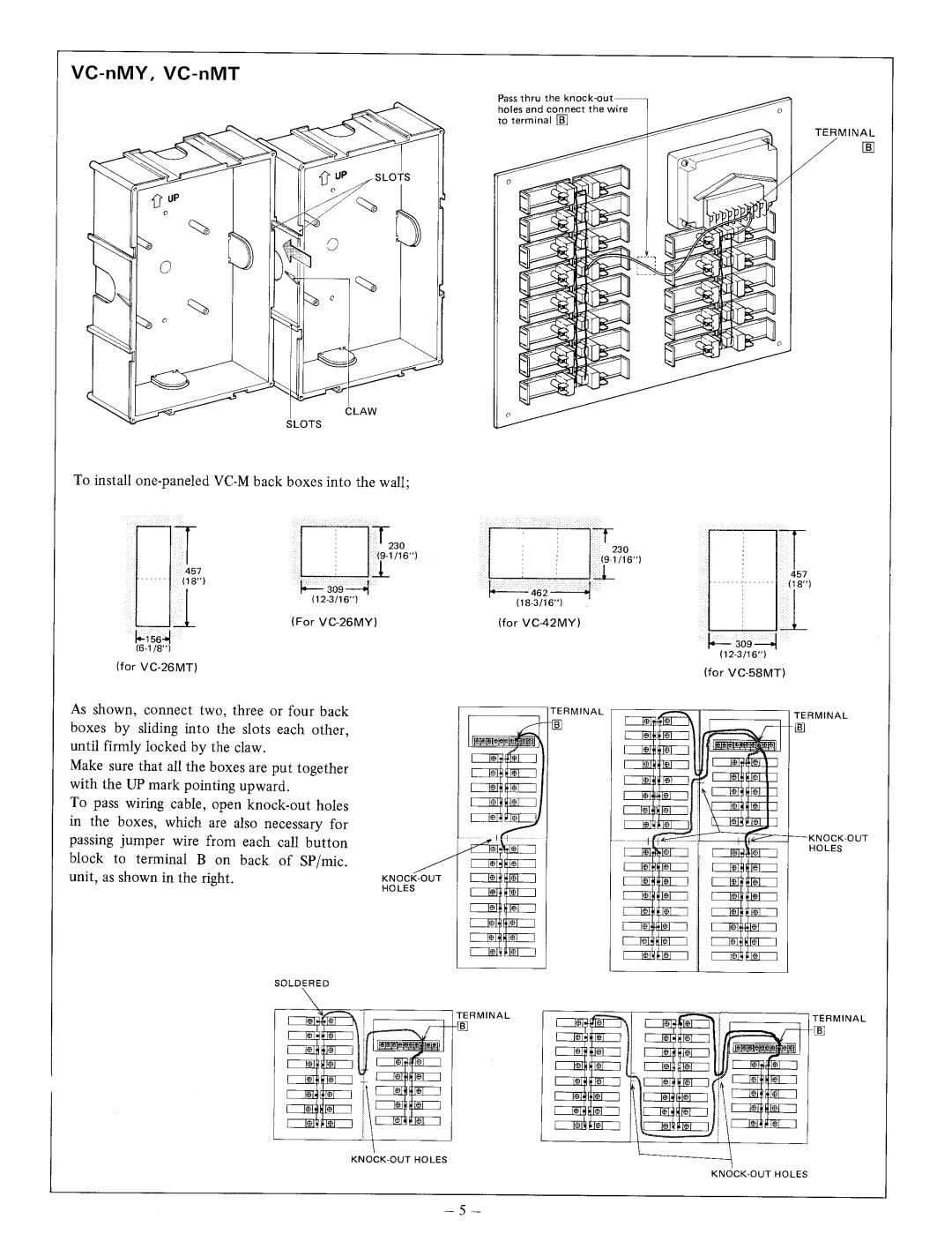 Aiphone VC-K, VCH-8, VCH-16, VC-58MT, VC-26MT manual 