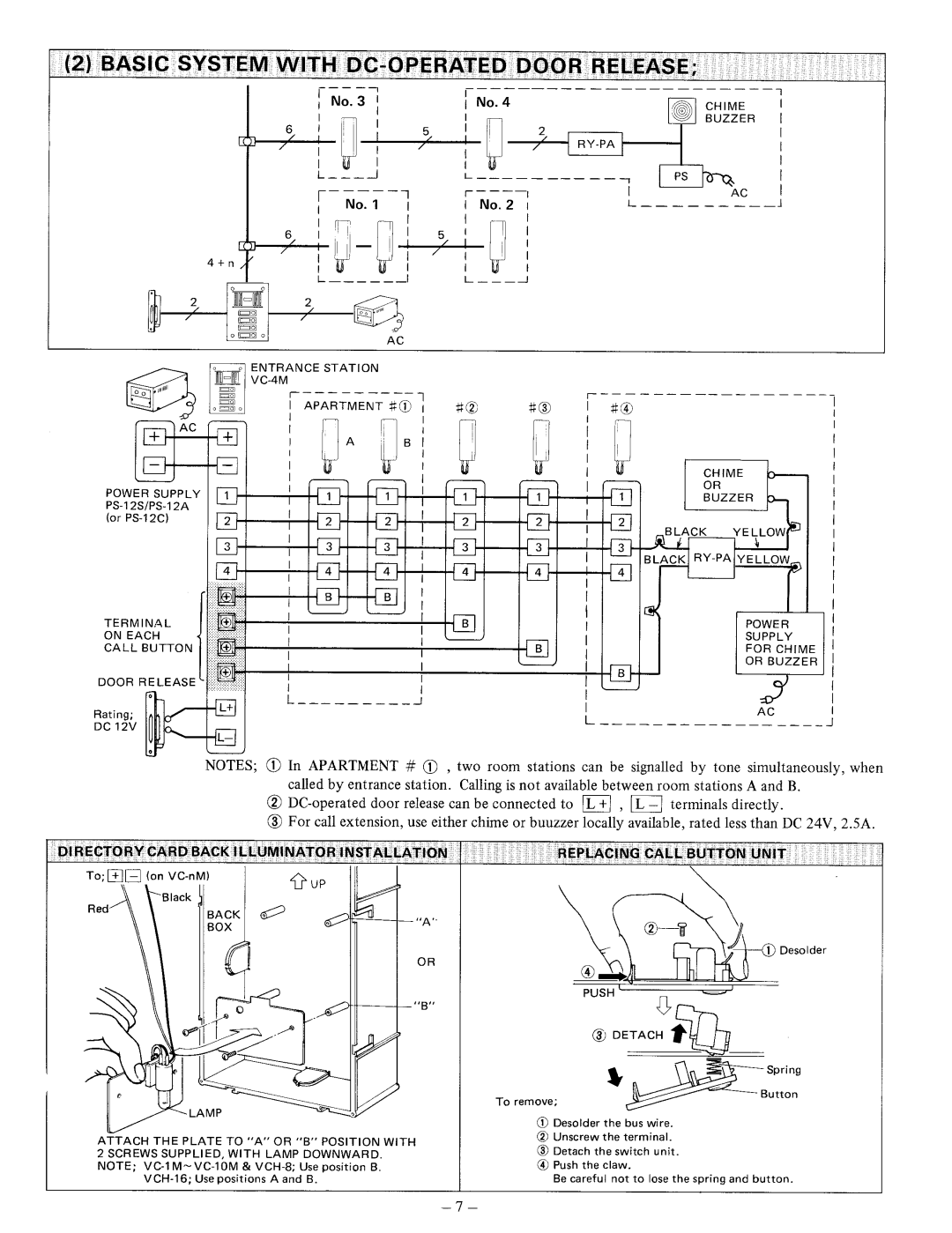 Aiphone VCH-16, VC-K, VCH-8, VC-58MT, VC-26MT manual 