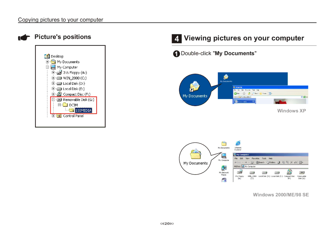 AIPTEK 3100 manual Viewing pictures on your computer, Pictures positions 