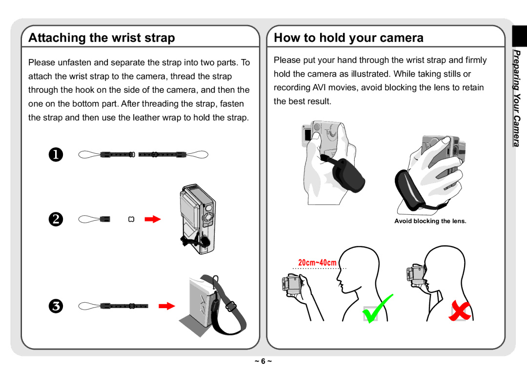 AIPTEK 3300 user manual Attaching the wrist strap, How to hold your camera 