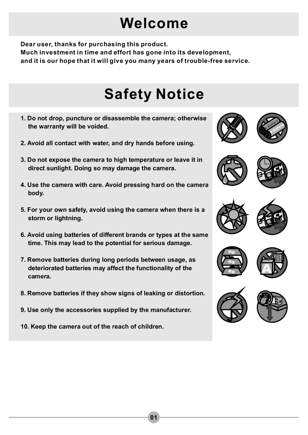 AIPTEK DV4500 manual Welcome, Safety Notice 