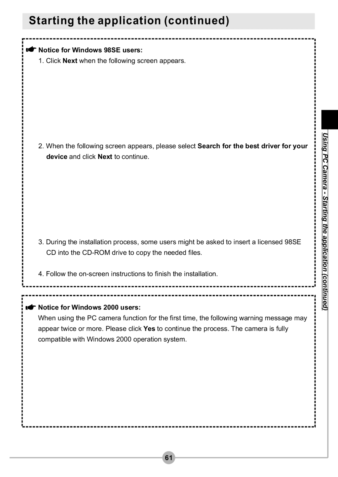 AIPTEK DV4500 manual Using PC Camera Starting the application 