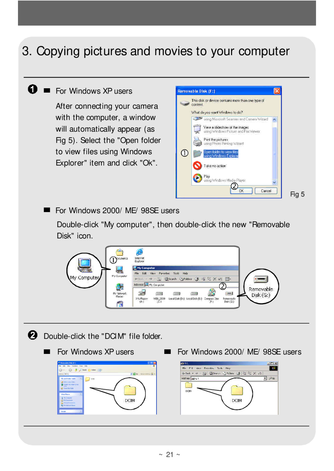 AIPTEK POCKETCAMX manual Copying pictures and movies to your computer 