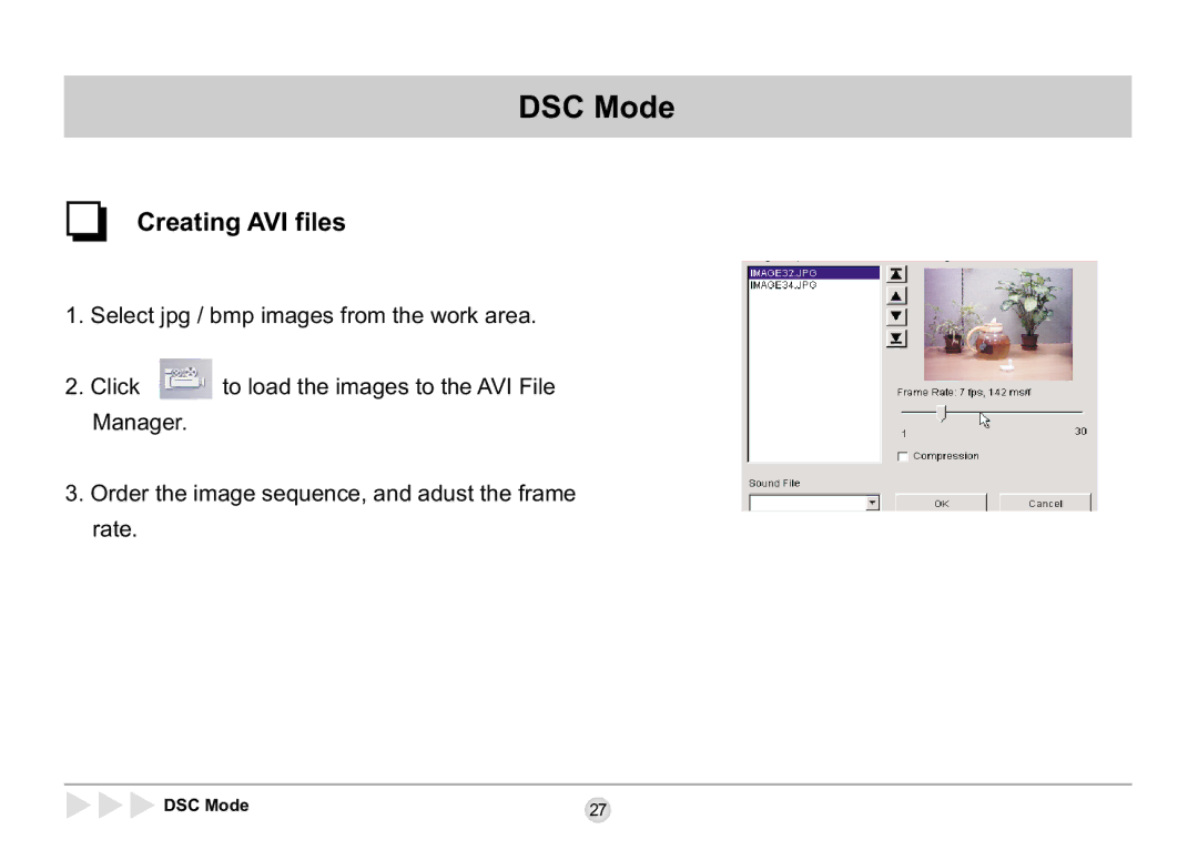 AIPTEK SD 2Mega manual Creating AVI files 